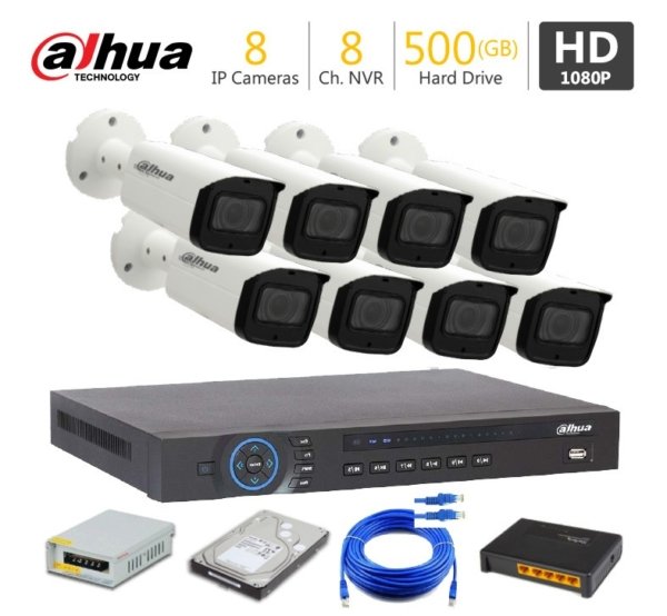 Dahua 8 Full HD IP Camera Package – Advanced 1080p PTZ System with WDR & Night Vision