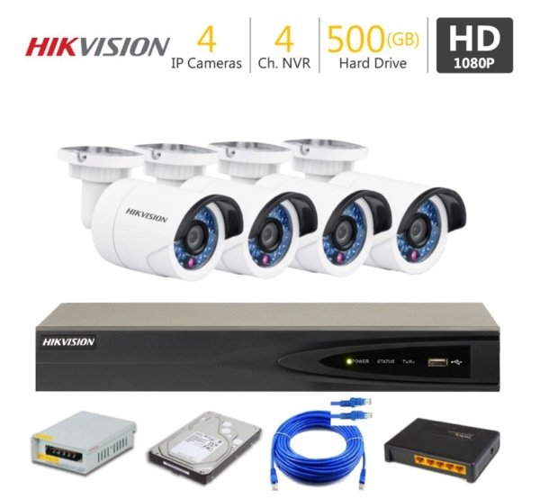 4 Full HD IP Camera Package – HIKVISION