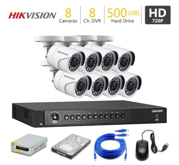 Hikvision 8 HD CCTV Camera Package – 720p Surveillance for Homes & Industry