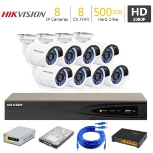 Hikvision 8 Full HD IP Camera Package – Smart Surveillance with Motion Detection & Network Storage Support
