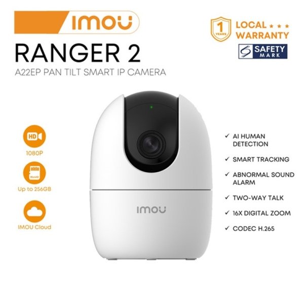 WiFi Camera Price in Pakistan – IMOU Ranger 2 (2MP) Indoor Smart Security Camera with 360° AI Tracking